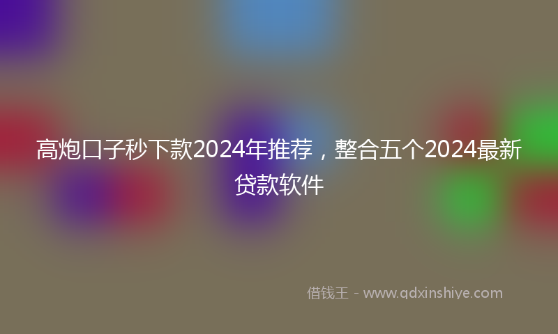 高炮口子秒下款2024年推荐，整合五个2024最新贷款软件