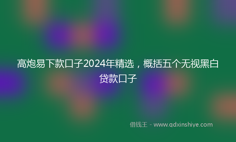 高炮易下款口子2024年精选，概括五个无视黑白贷款口子