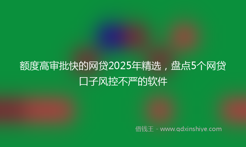 额度高审批快的网贷2025年精选，盘点5个网贷口子风控不严的软件