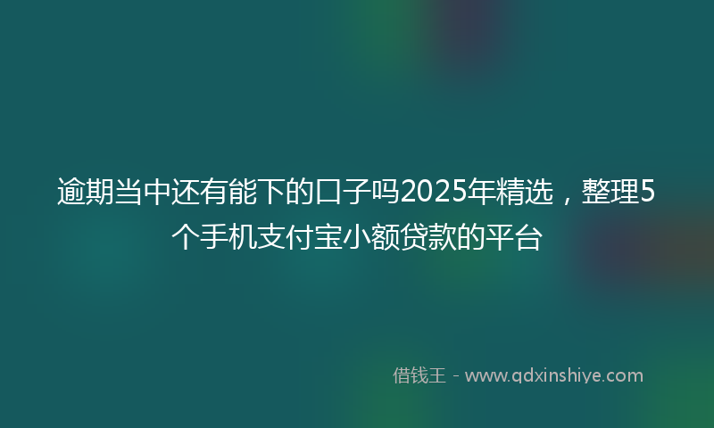 逾期当中还有能下的口子吗2025年精选，整理5个手机支付宝小额贷款的平台
