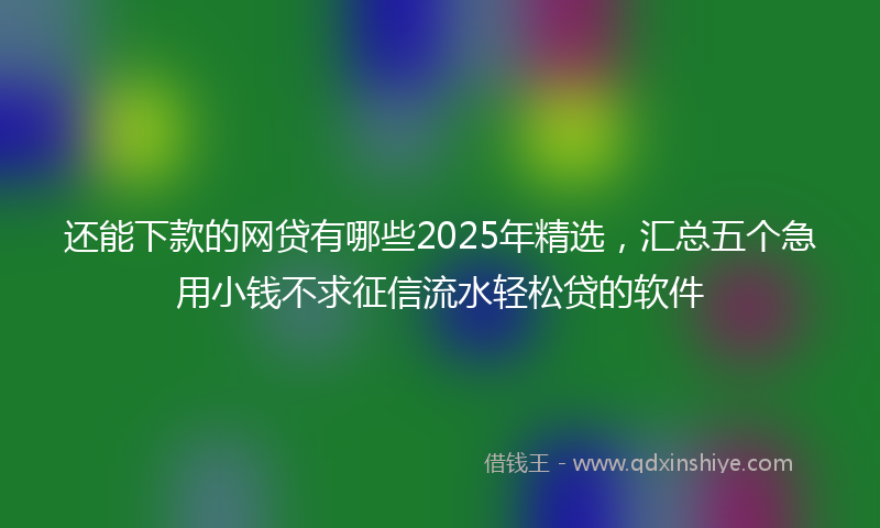 还能下款的网贷有哪些2025年精选，汇总五个急用小钱不求征信流水轻松贷的软件