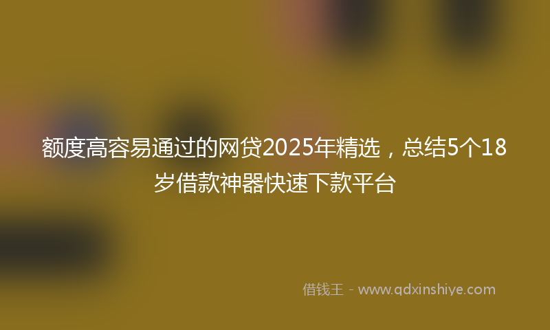 额度高容易通过的网贷2025年精选，总结5个18岁借款神器快速下款平台