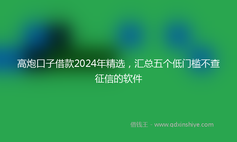 高炮口子借款2024年精选，汇总五个低门槛不查征信的软件