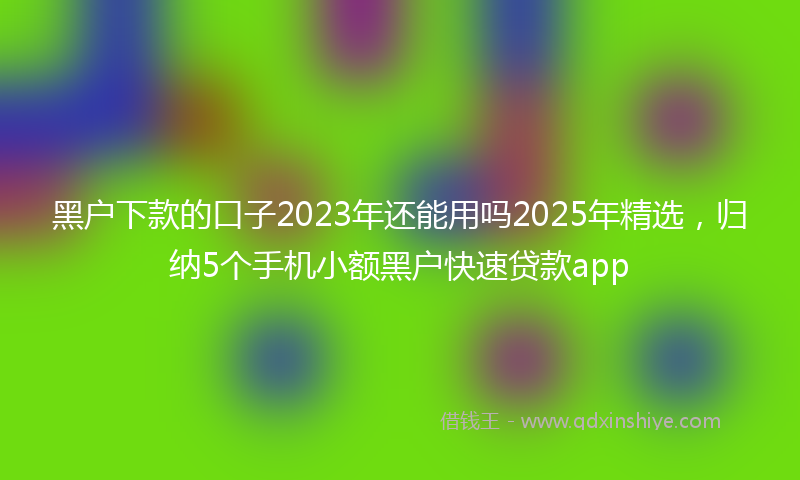 黑户下款的口子2023年还能用吗2025年精选，归纳5个手机小额黑户快速贷款app
