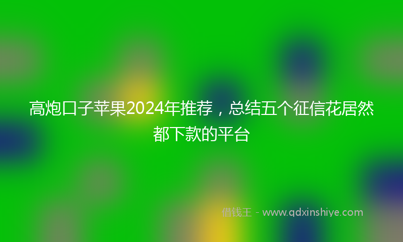高炮口子苹果2024年推荐，总结五个征信花居然都下款的平台