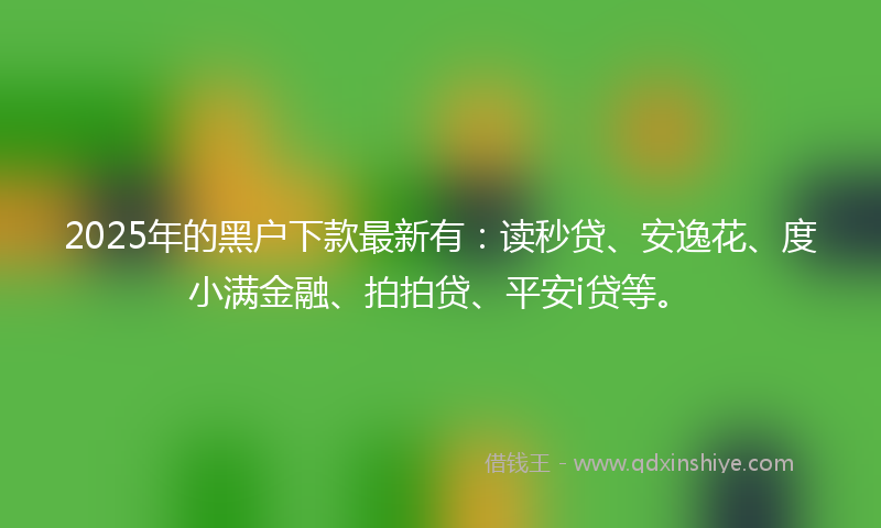 2025年的黑户下款最新有：读秒贷、安逸花、度小满金融、拍拍贷、平安i贷等。