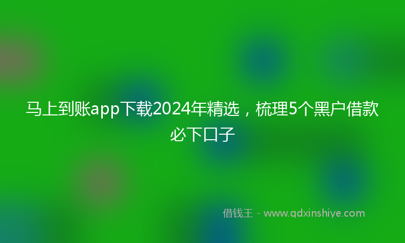 马上到账app下载2024年精选，梳理5个黑户借款必下口子