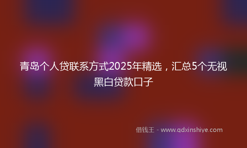 青岛个人贷联系方式2025年精选，汇总5个无视黑白贷款口子