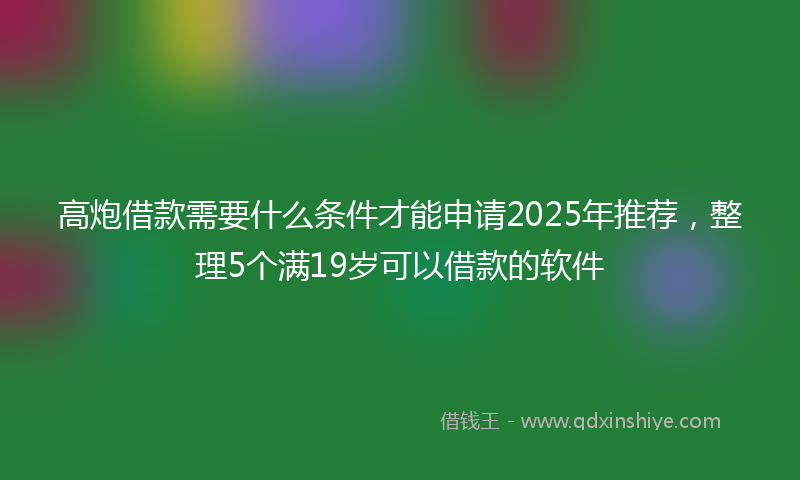 高炮借款需要什么条件才能申请2025年推荐，整理5个满19岁可以借款的软件