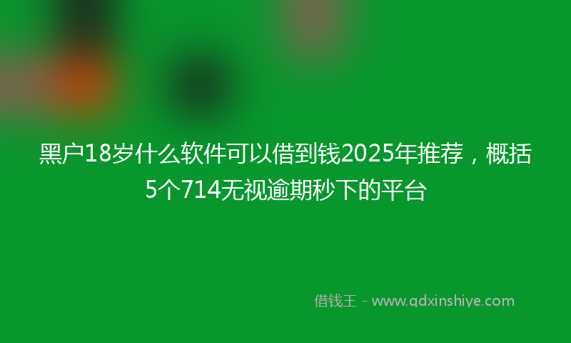 黑户18岁什么软件可以借到钱2025年推荐，概括5个714无视逾期秒下的平台