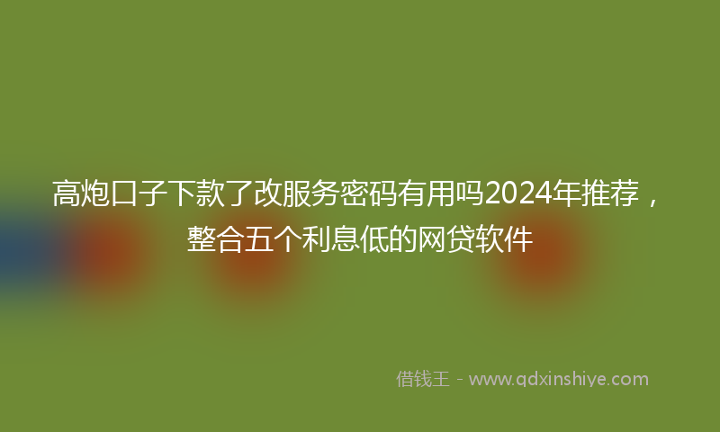 高炮口子下款了改服务密码有用吗2024年推荐，整合五个利息低的网贷软件