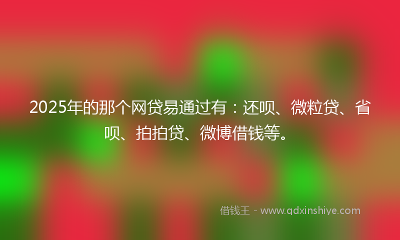 2025年的那个网贷易通过有：还呗、微粒贷、省呗、拍拍贷、微博借钱等。