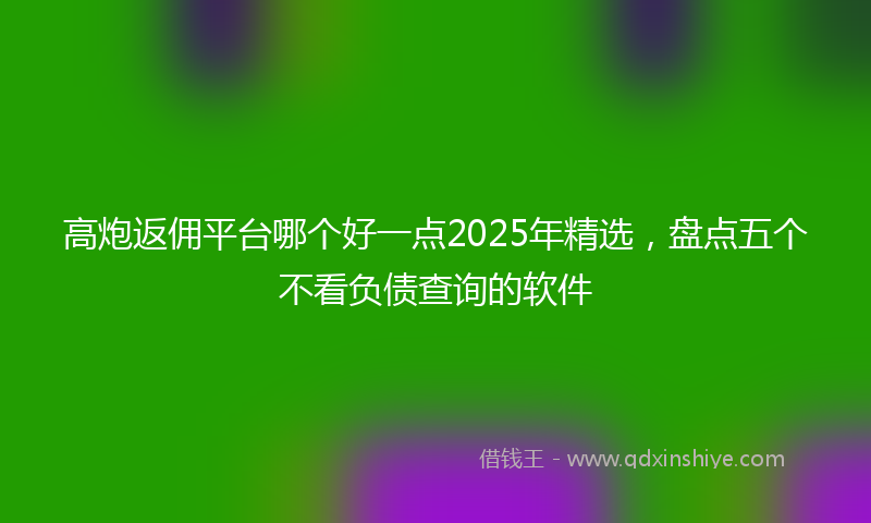 高炮返佣平台哪个好一点2025年精选，盘点五个不看负债查询的软件