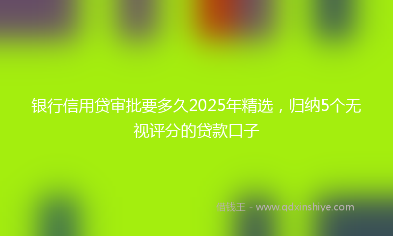 银行信用贷审批要多久2025年精选，归纳5个无视评分的贷款口子