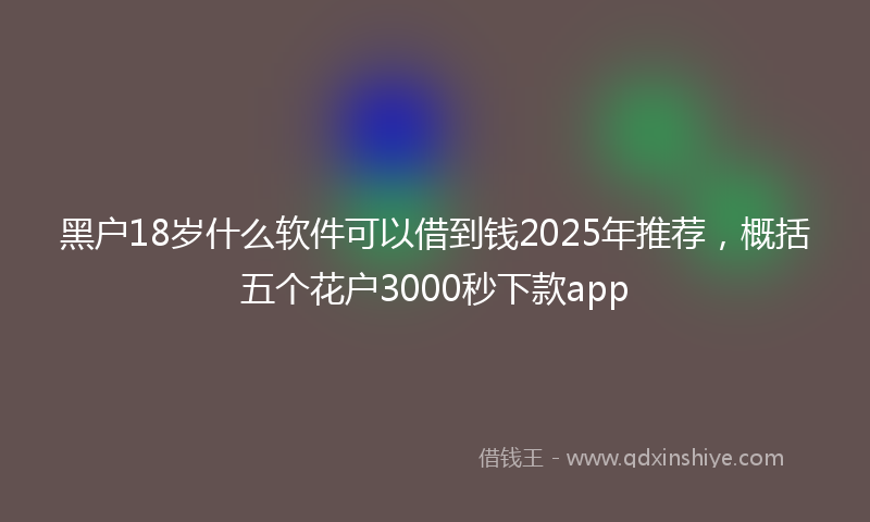 黑户18岁什么软件可以借到钱2025年推荐，概括五个花户3000秒下款app