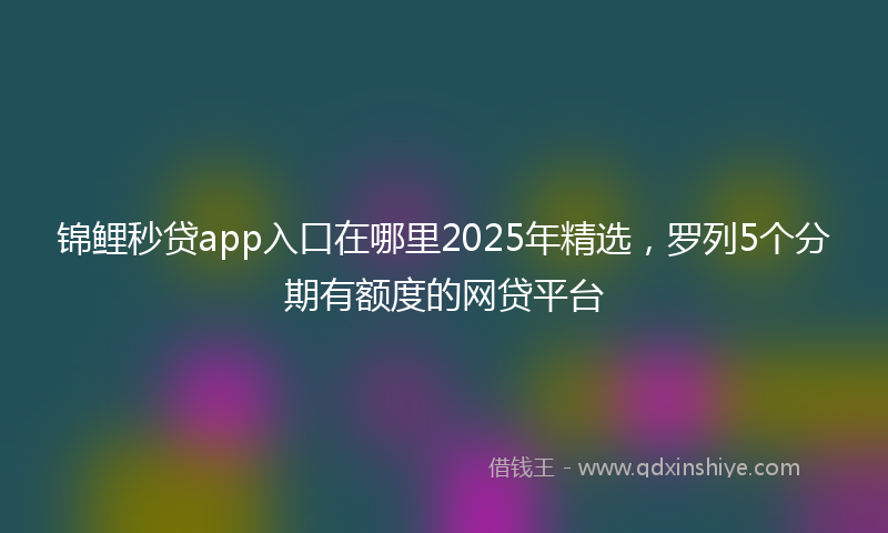 锦鲤秒贷app入口在哪里2025年精选，罗列5个分期有额度的网贷平台