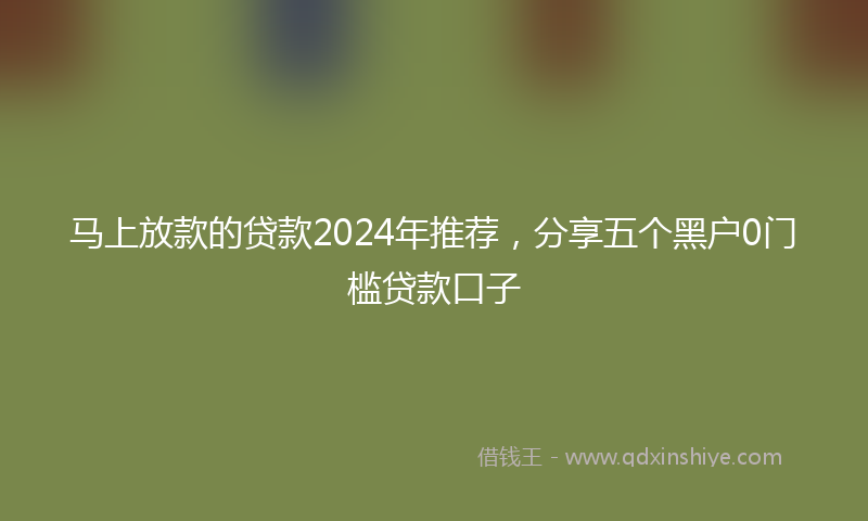 马上放款的贷款2024年推荐，分享五个黑户0门槛贷款口子