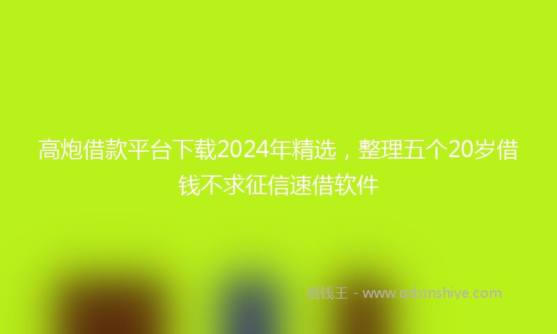 高炮借款平台下载2024年精选，整理五个20岁借钱不求征信速借软件