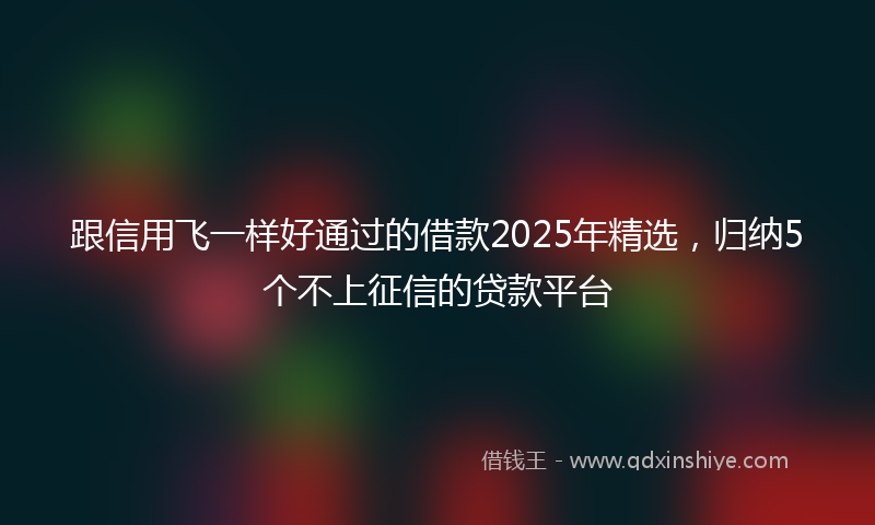 跟信用飞一样好通过的借款2025年精选，归纳5个不上征信的贷款平台