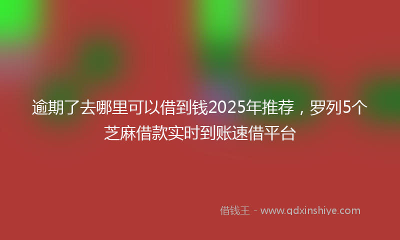 逾期了去哪里可以借到钱2025年推荐，罗列5个芝麻借款实时到账速借平台