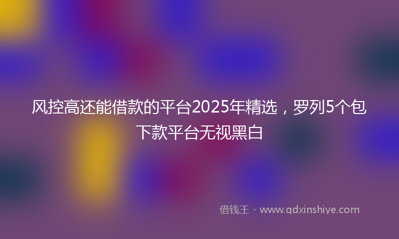 风控高还能借款的平台2025年精选，罗列5个包下款平台无视黑白