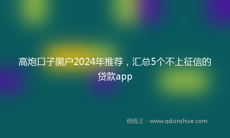 高炮口子黑户2024年推荐，汇总5个不上征信的贷款app