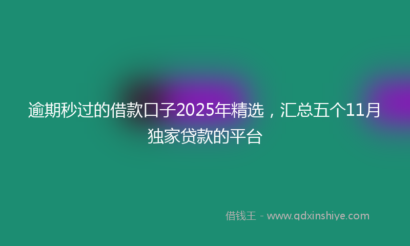 逾期秒过的借款口子2025年精选，汇总五个11月独家贷款的平台