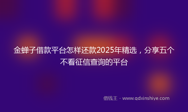 金蝉子借款平台怎样还款2025年精选，分享五个不看征信查询的平台
