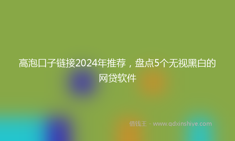 高泡口子链接2024年推荐，盘点5个无视黑白的网贷软件