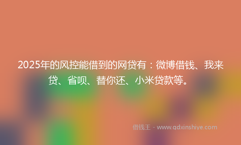 2025年的风控能借到的网贷有：微博借钱、我来贷、省呗、替你还、小米贷款等。