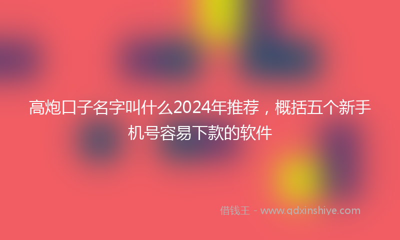 高炮口子名字叫什么2024年推荐，概括五个新手机号容易下款的软件