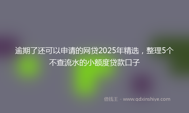 逾期了还可以申请的网贷2025年精选，整理5个不查流水的小额度贷款口子