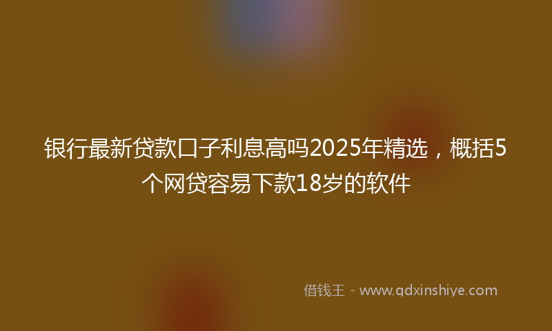 银行最新贷款口子利息高吗2025年精选，概括5个网贷容易下款18岁的软件