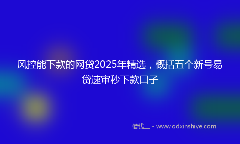 风控能下款的网贷2025年精选，概括五个新号易贷速审秒下款口子