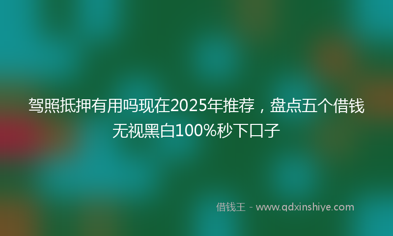 驾照抵押有用吗现在2025年推荐，盘点五个借钱无视黑白100%秒下口子