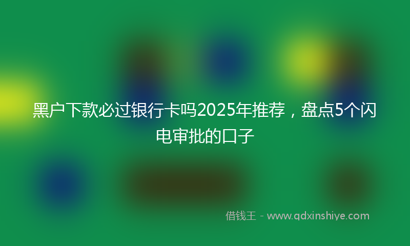 黑户下款必过银行卡吗2025年推荐，盘点5个闪电审批的口子