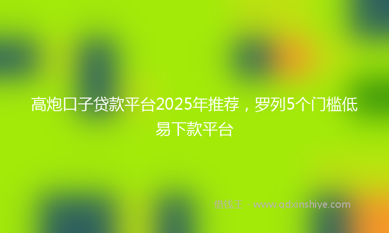 高炮口子贷款平台2025年推荐，罗列5个门槛低易下款平台