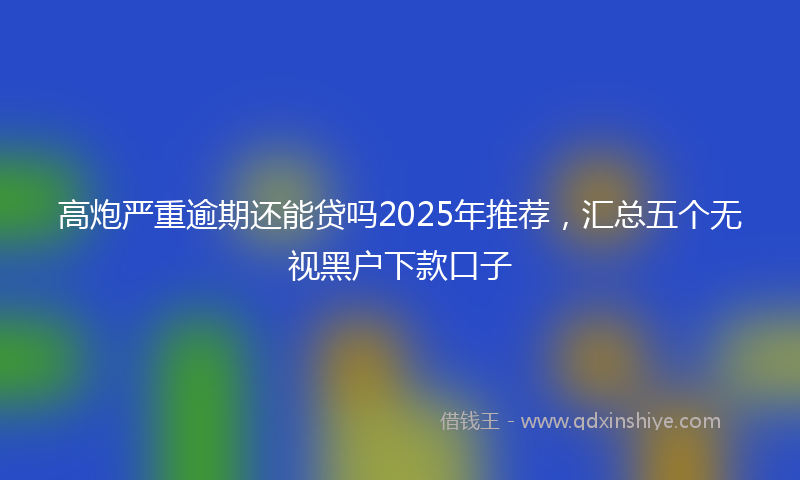 高炮严重逾期还能贷吗2025年推荐，汇总五个无视黑户下款口子