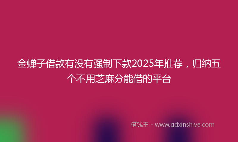 金蝉子借款有没有强制下款2025年推荐，归纳五个不用芝麻分能借的平台
