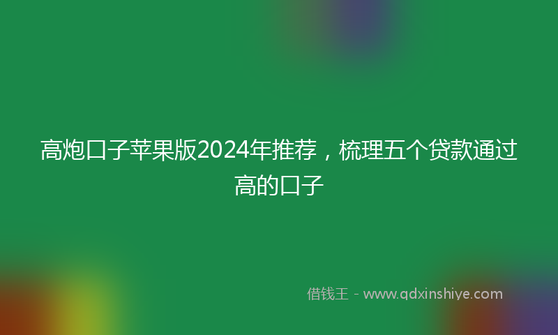 高炮口子苹果版2024年推荐，梳理五个贷款通过高的口子