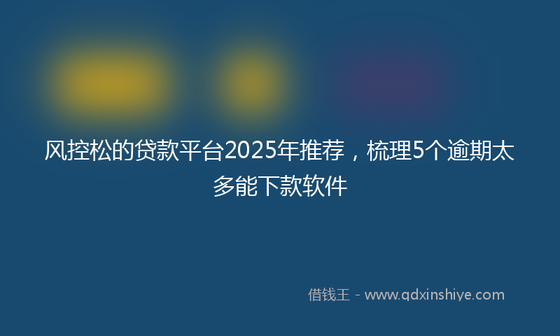 风控松的贷款平台2025年推荐，梳理5个逾期太多能下款软件
