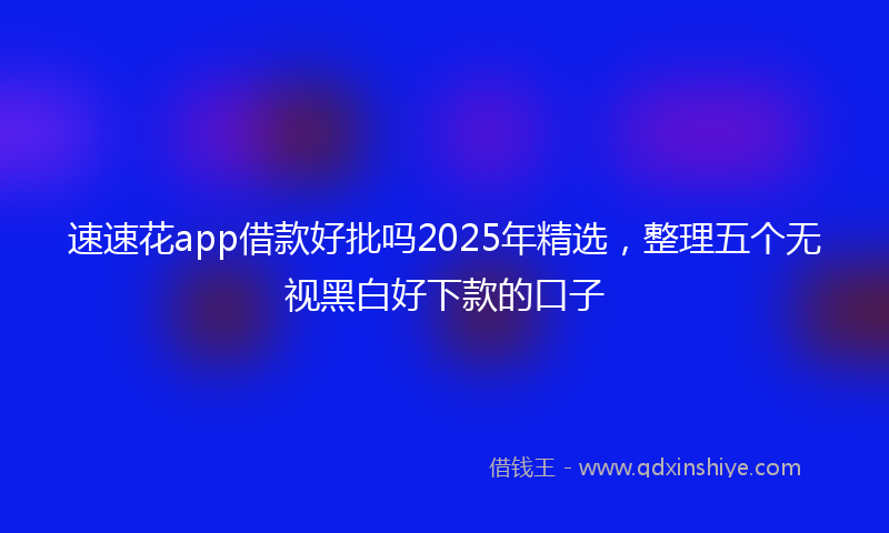 速速花app借款好批吗2025年精选，整理五个无视黑白好下款的口子