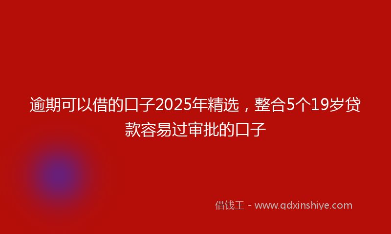 逾期可以借的口子2025年精选，整合5个19岁贷款容易过审批的口子