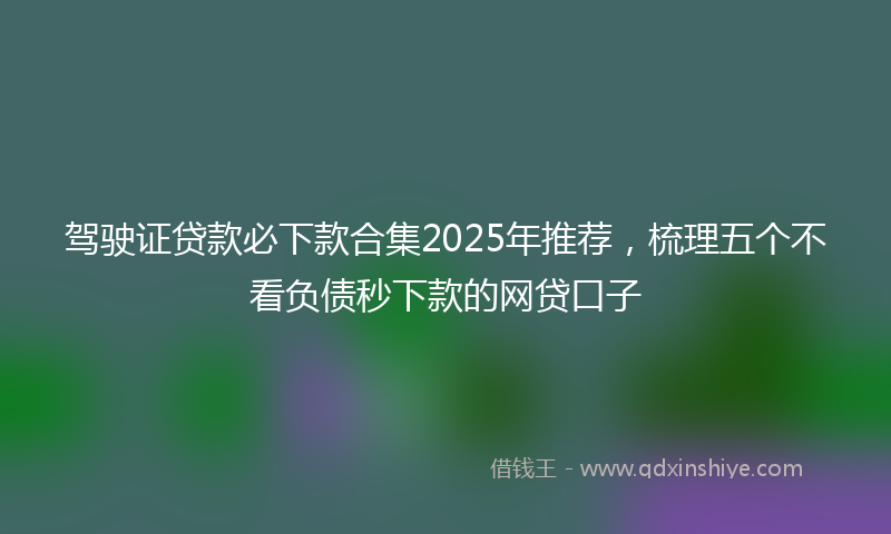 驾驶证贷款必下款合集2025年推荐，梳理五个不看负债秒下款的网贷口子