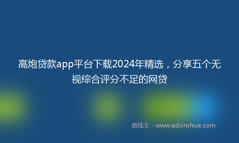 高炮贷款app平台下载2024年精选，分享五个无视综合评分不足的网贷