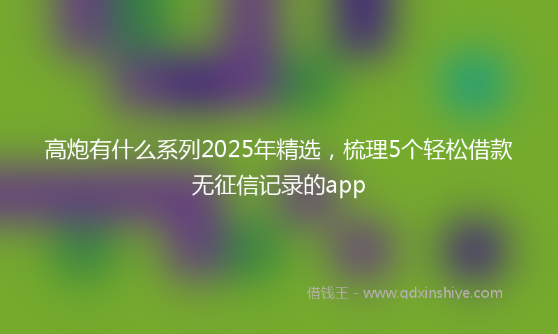 高炮有什么系列2025年精选，梳理5个轻松借款无征信记录的app