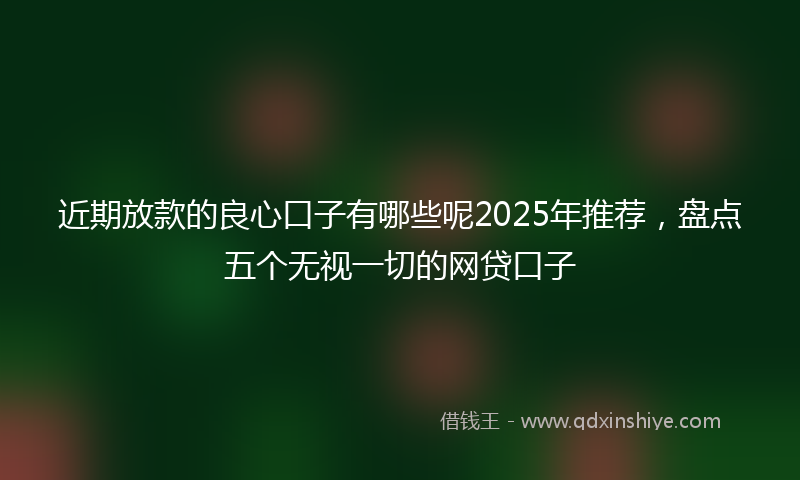 近期放款的良心口子有哪些呢2025年推荐，盘点五个无视一切的网贷口子