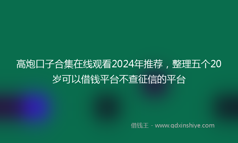 高炮口子合集在线观看2024年推荐，整理五个20岁可以借钱平台不查征信的平台