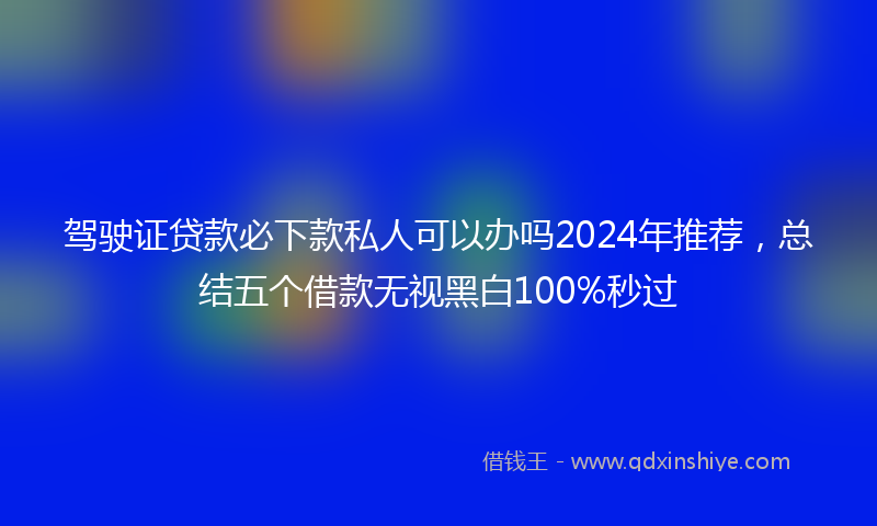 驾驶证贷款必下款私人可以办吗2024年推荐，总结五个借款无视黑白100%秒过