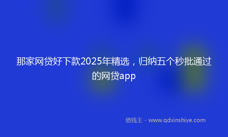 那家网贷好下款2025年精选，归纳五个秒批通过的网贷app